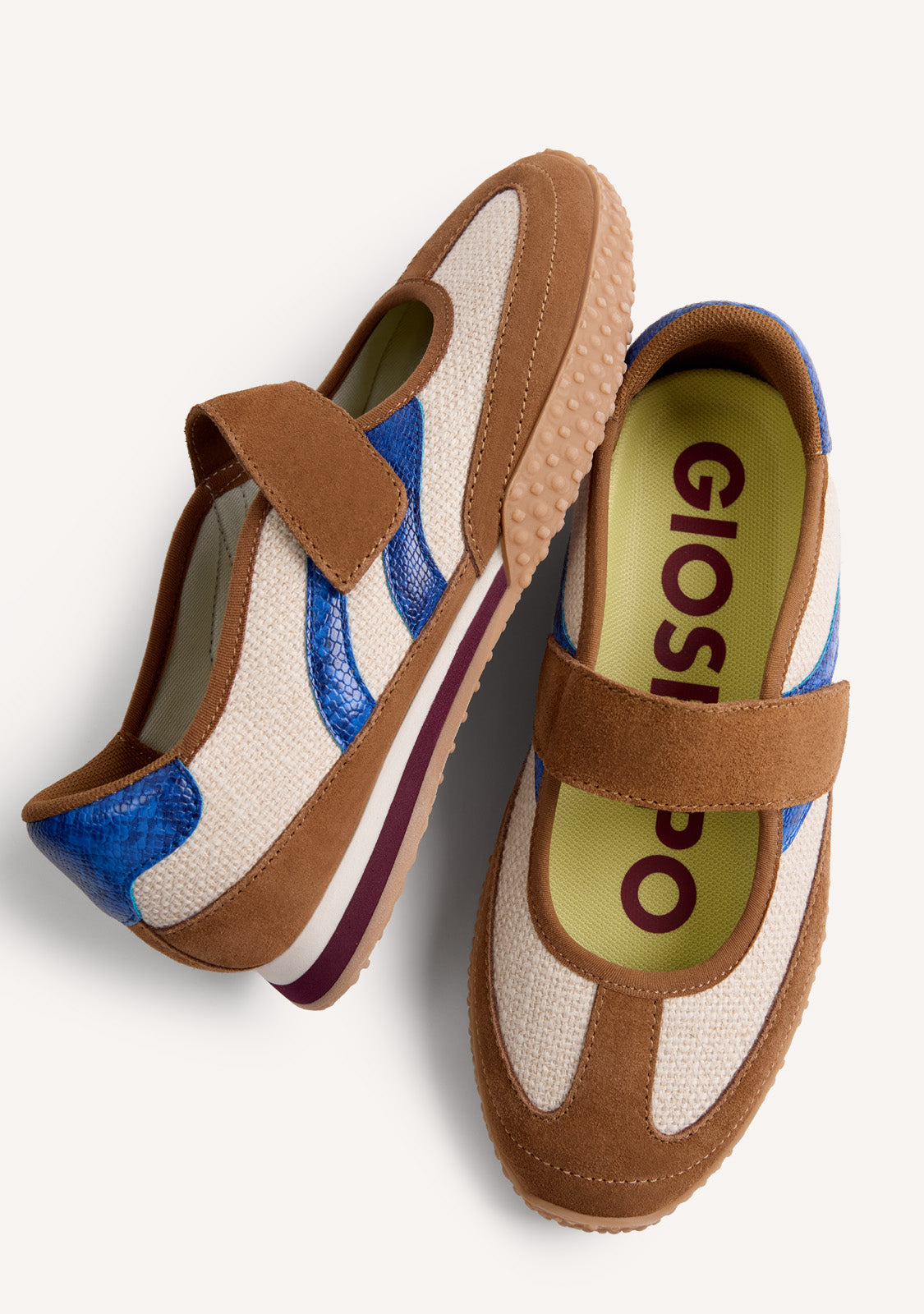 LEATHER AND LINEN SPORTY BALLET FLATS NIONBE