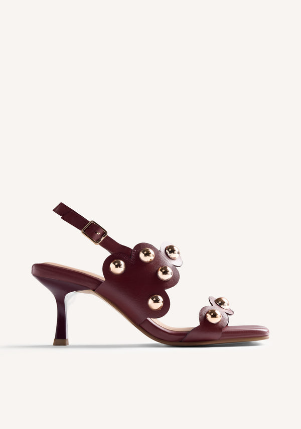 SANDALIAS TACÓN PIEL TACHAS KAKUMA