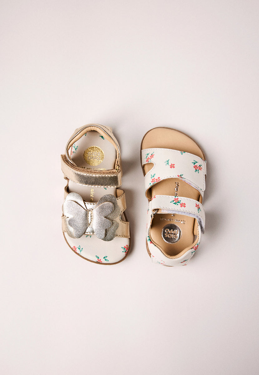 GIOSEPPO BAREFOOT - LEATHER SANDALS WITH BUTTERFLY SLITE