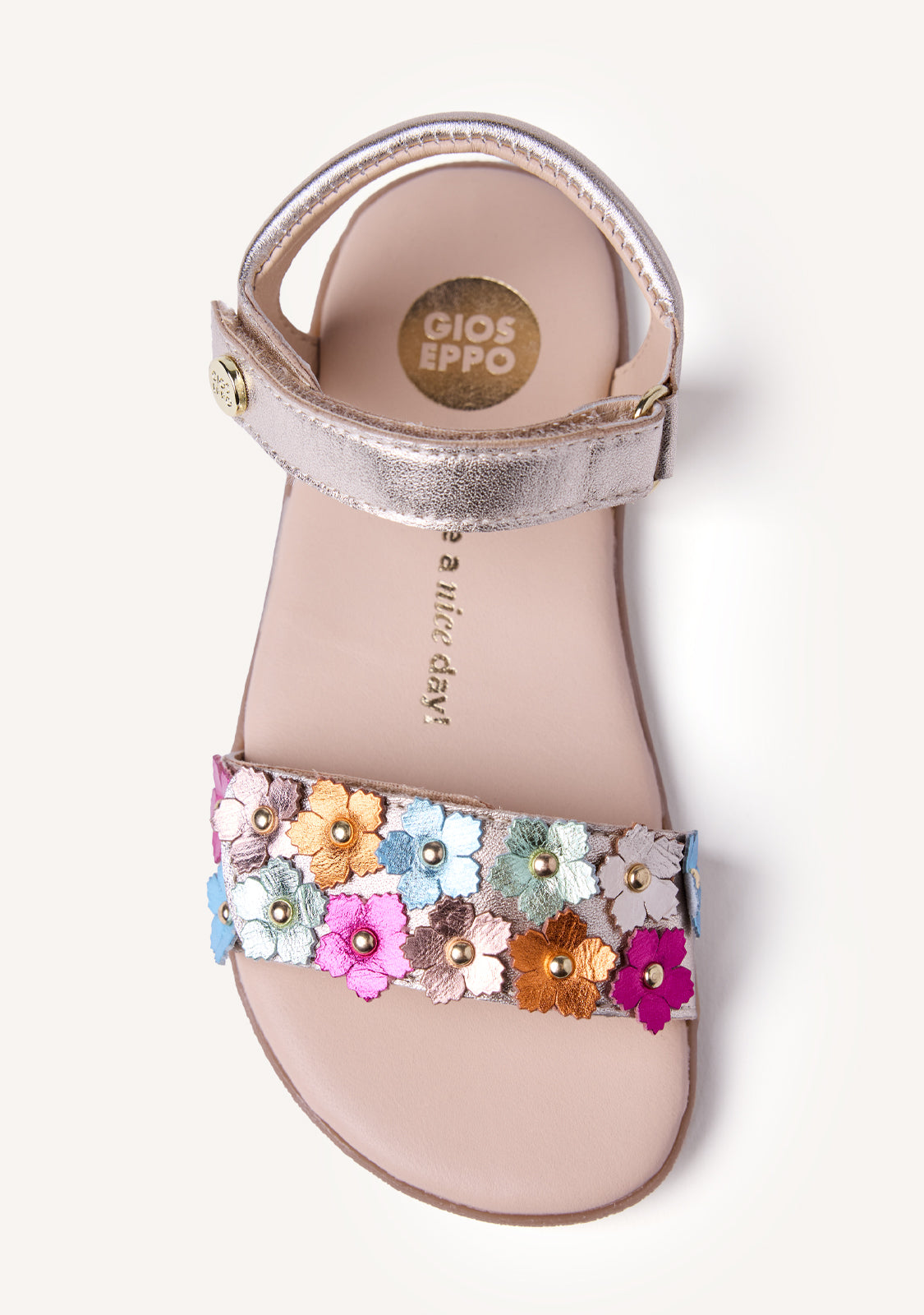 GIOSEPPO BAREFOOT - FLOWER LEATHER SANDALS LOITOK