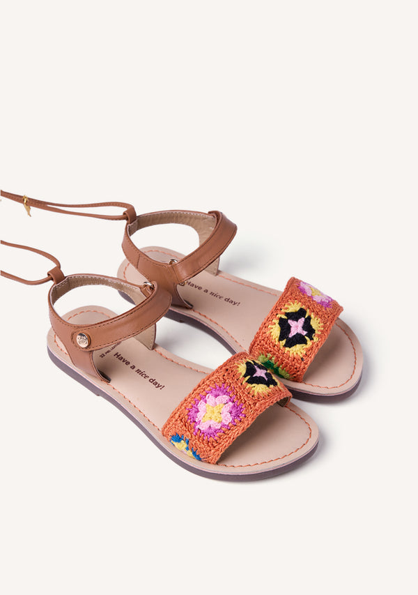 CROCHET AND LEATHER SANDALS LAISMIS