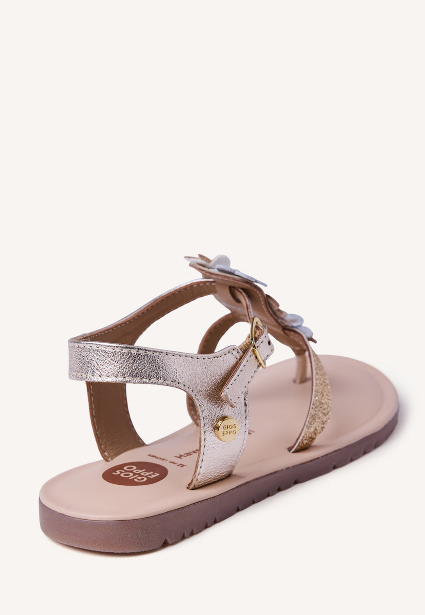 SANDALIAS PIEL BRILLO FLORES TAMBACH