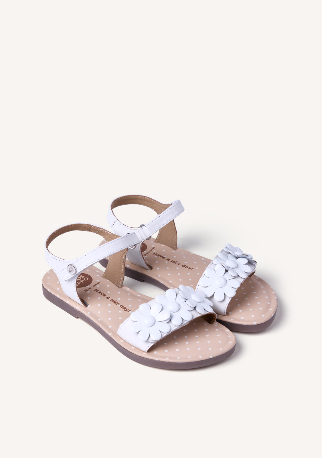 FLOWER LEATHER SANDALS KEARNEY