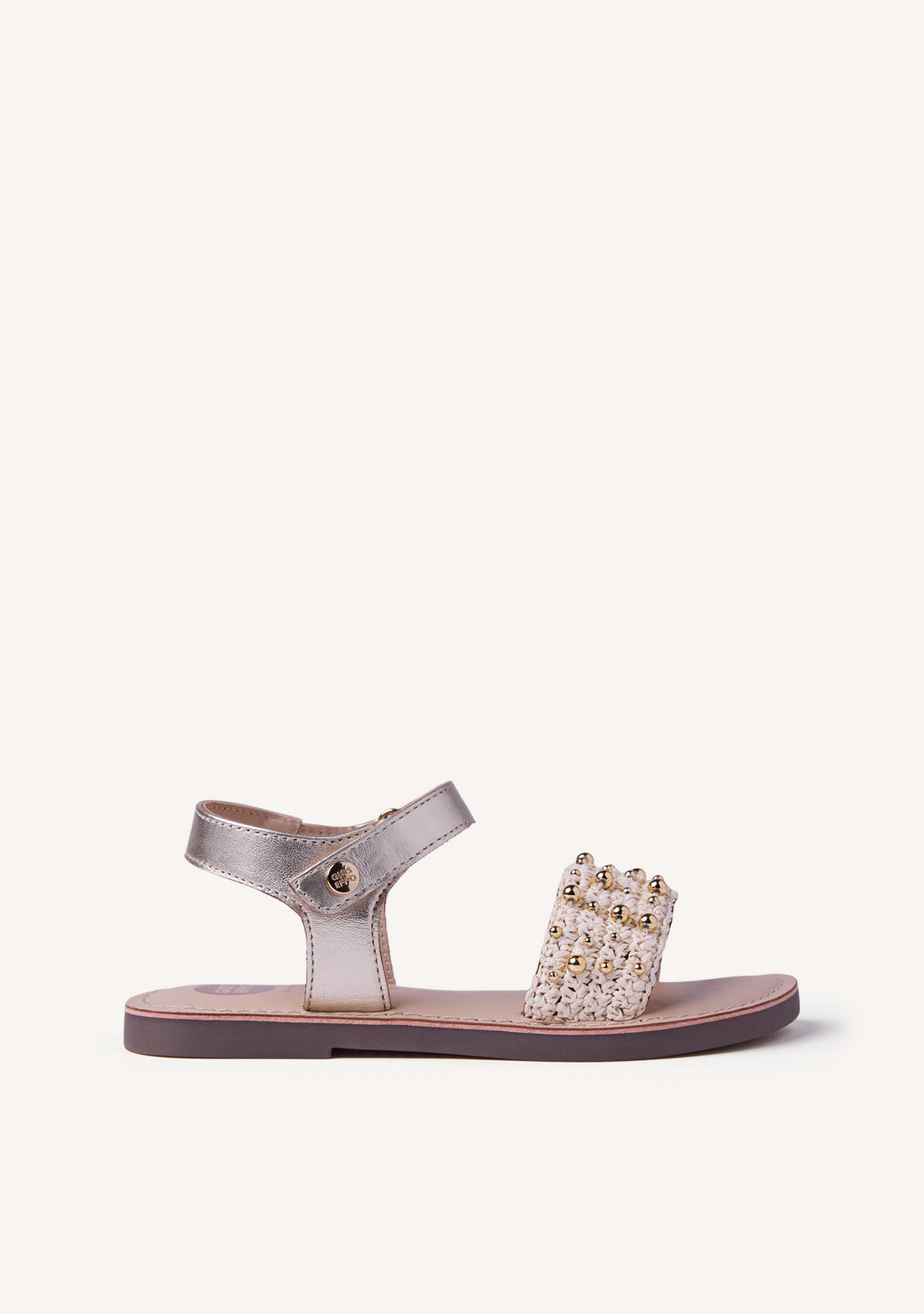SHINY LEATHER AND RAFFIA SANDALS BROSARP