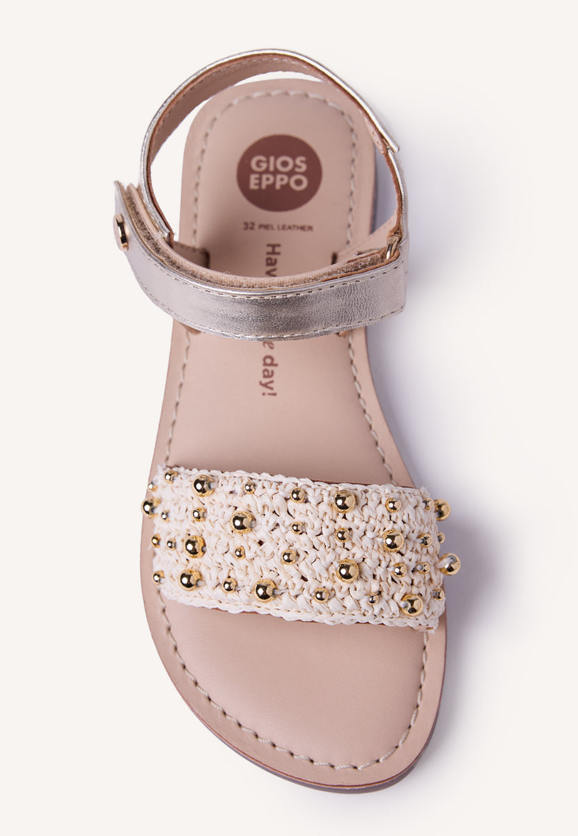 SANDALIAS PIEL BRILLO Y RAFIA BROSARP