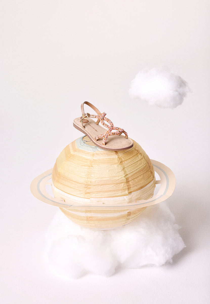 BEADED LEATHER SANDALS BARAGOI