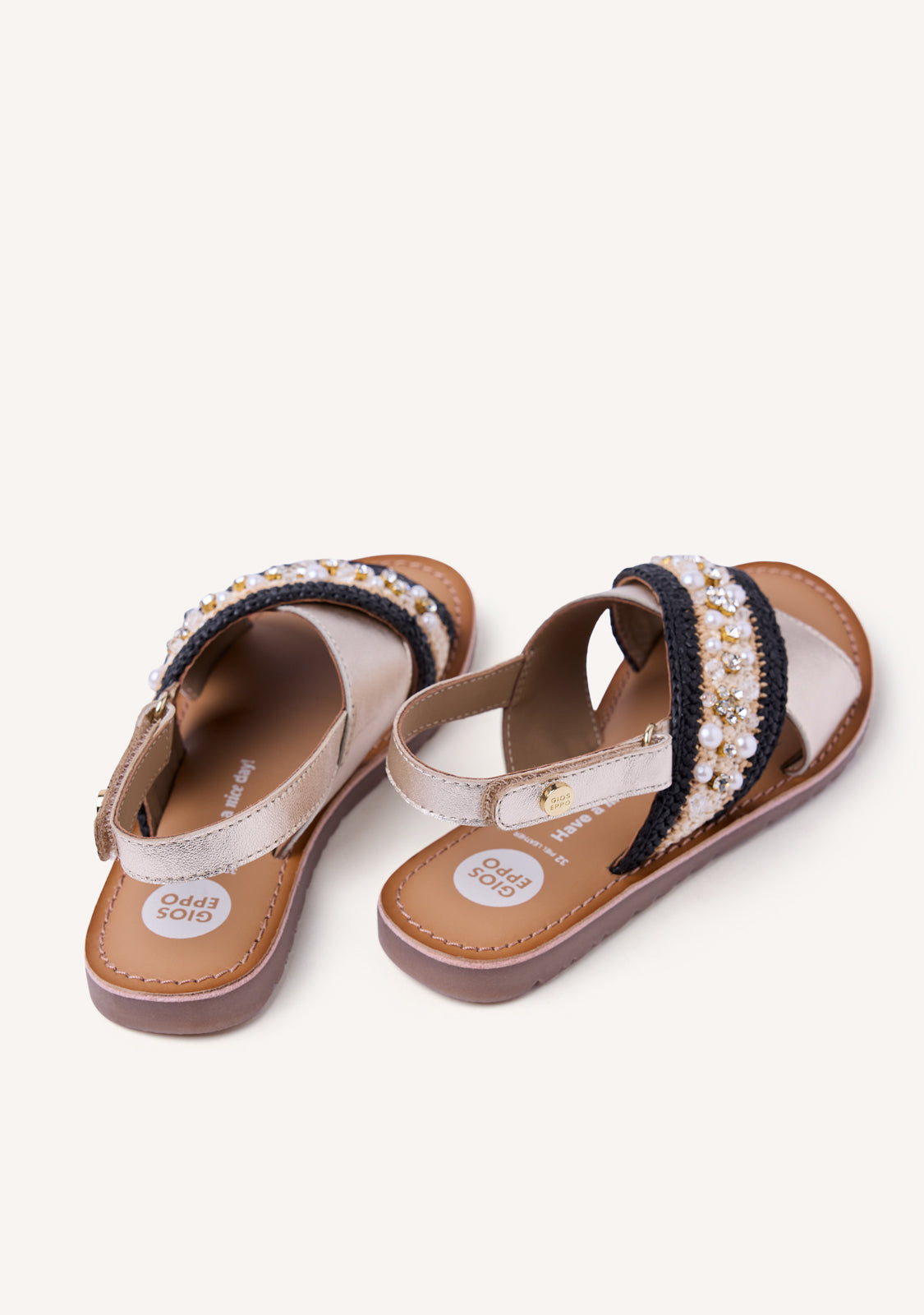 LEATHER AND RAFFIA SANDALS CHARMS BARTO