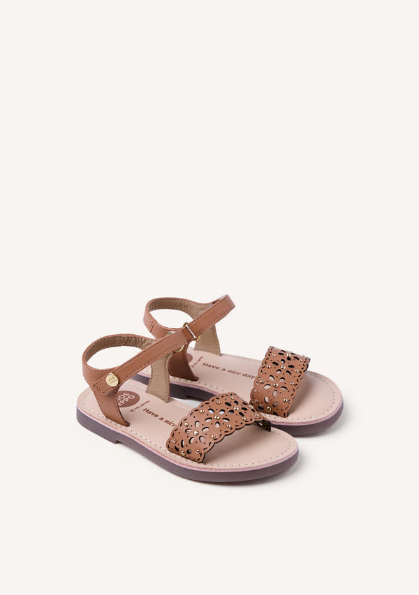 SANDALIAS PIEL CALADA FLORES DIPOLOG