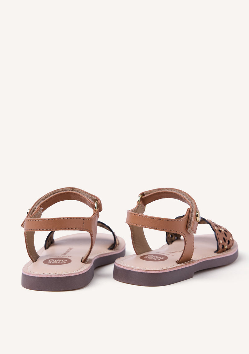 SANDALIAS PIEL CALADA FLORES DIPOLOG