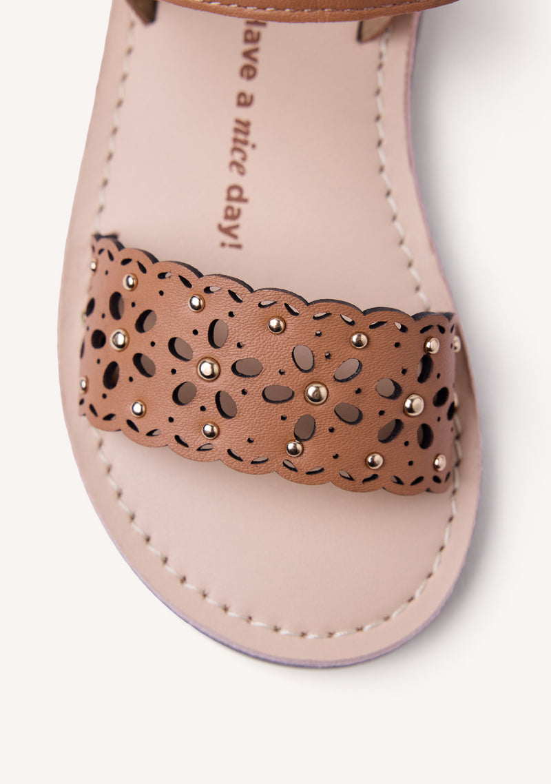 SANDALIAS PIEL CALADA FLORES DIPOLOG