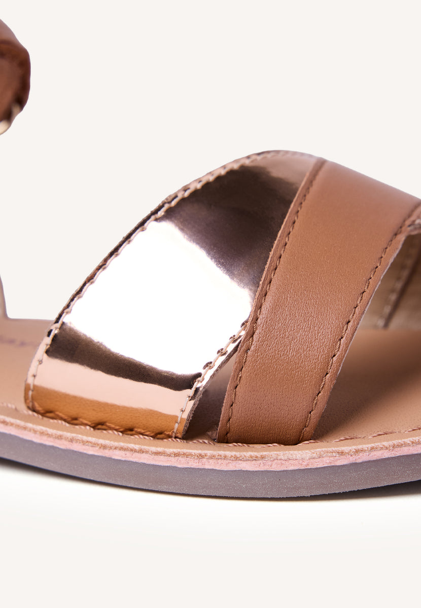 SANDALIAS PIEL BRILLO AWENDO