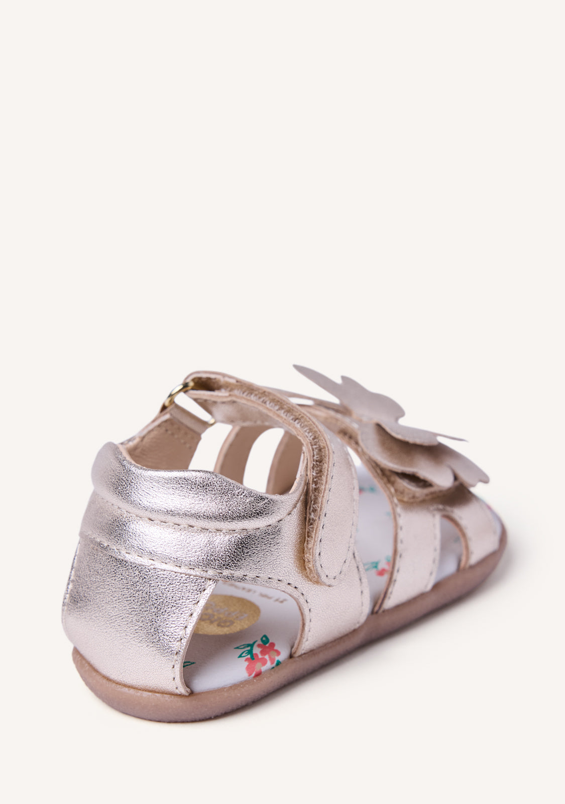 GIOSEPPO BAREFOOT - SHINY LEATHER SANDALS WITH BUTTERFLY NANDI