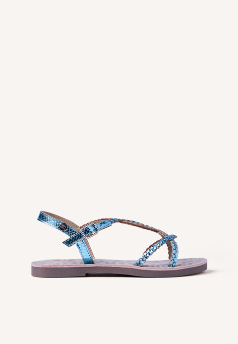 SANDALIAS PIEL TRENZADA BRILLO BODEN