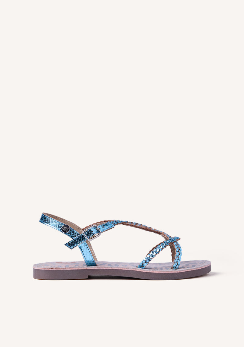 SANDALIAS PIEL TRENZADA BRILLO BODEN