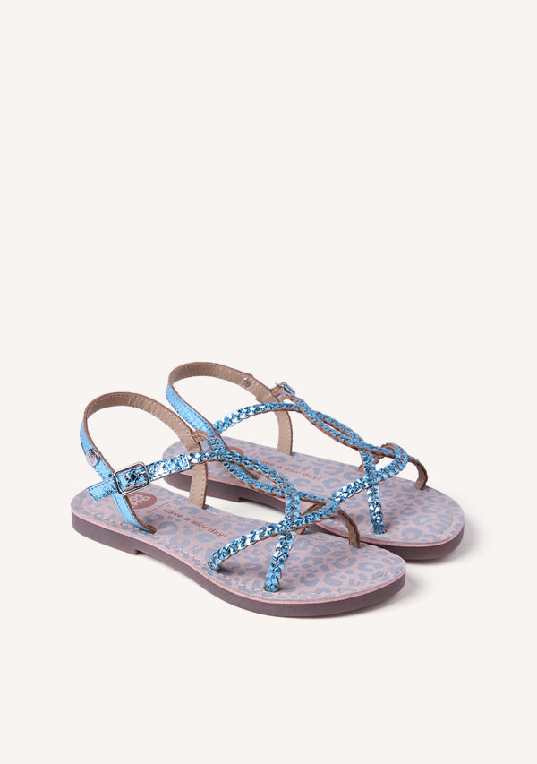 SANDALIAS PIEL TRENZADA BRILLO BODEN