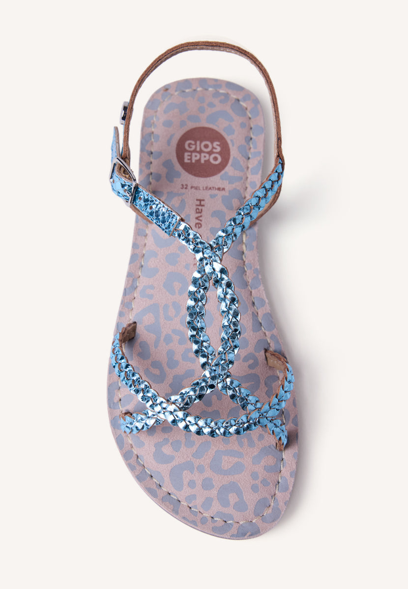 SANDALIAS PIEL TRENZADA BRILLO BODEN