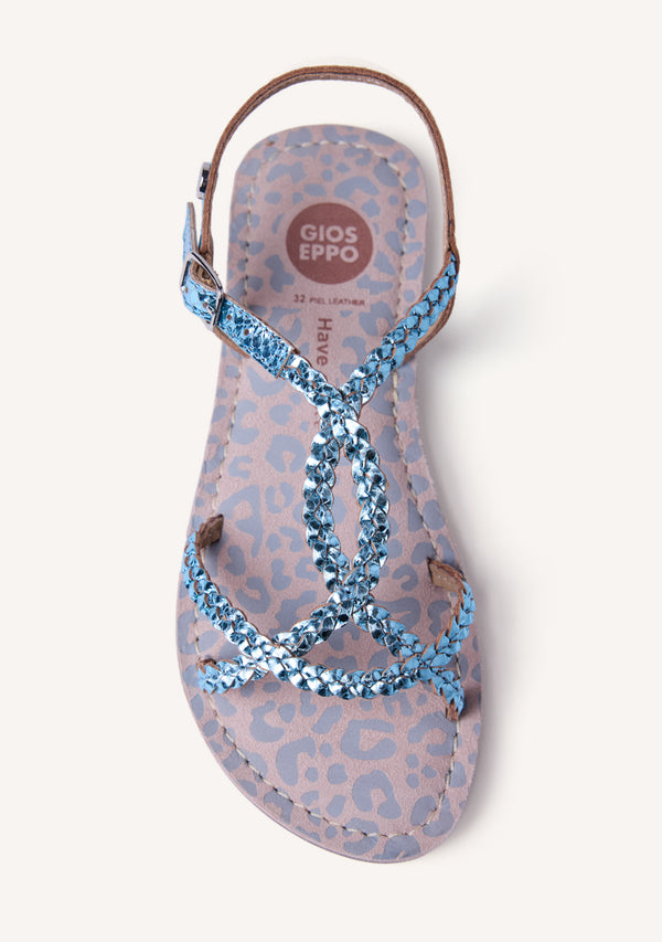 SANDALIAS PIEL TRENZADA BRILLO BODEN