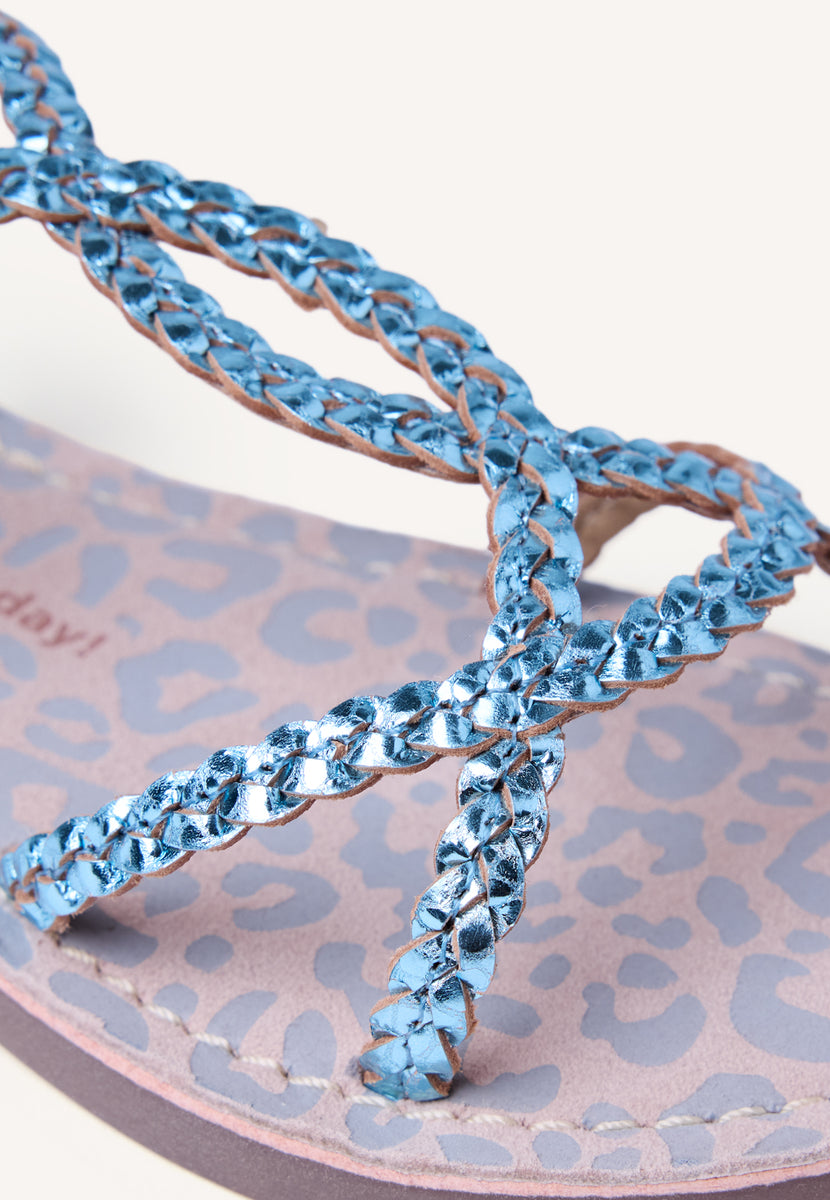 SANDALIAS PIEL TRENZADA BRILLO BODEN