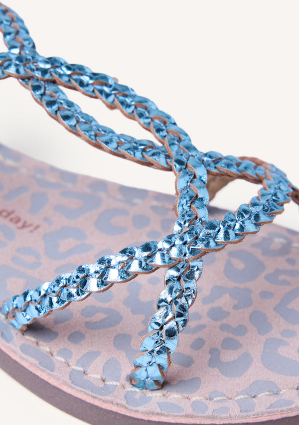 SANDALIAS PIEL TRENZADA BRILLO BODEN