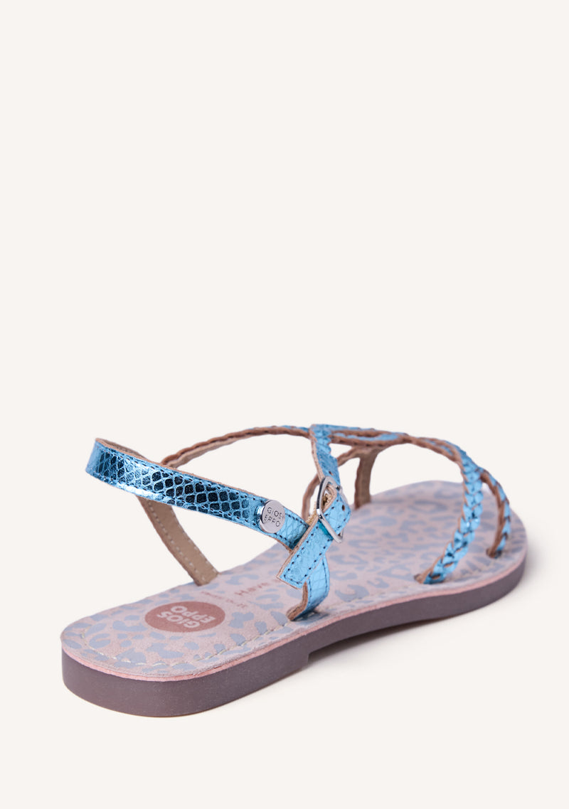 SANDALIAS PIEL TRENZADA BRILLO BODEN