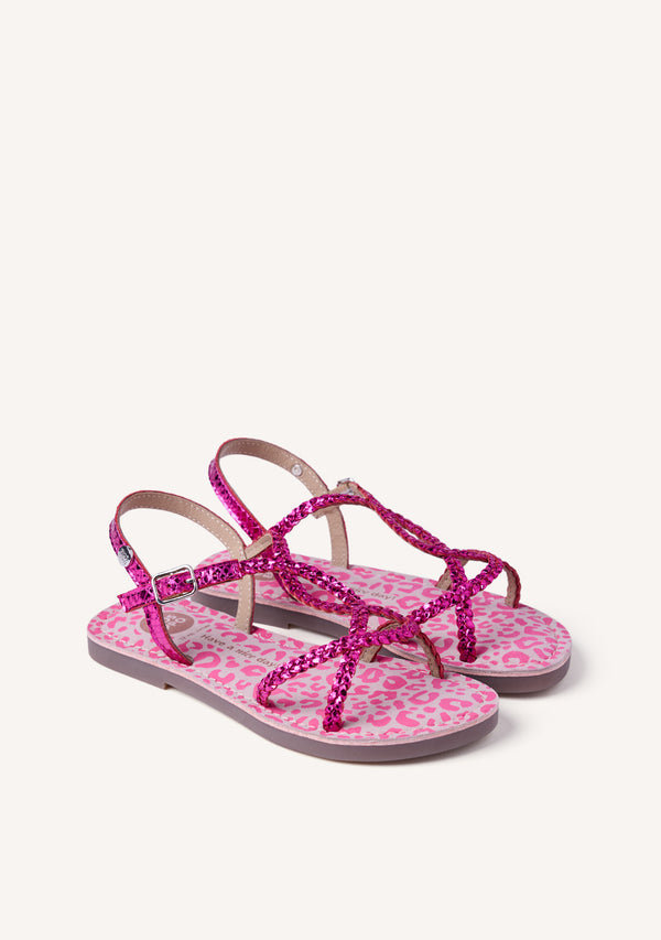 SANDALIAS PIEL TRENZADA BRILLO BODEN