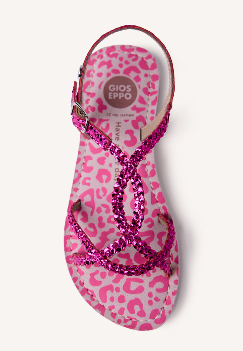 SANDALIAS PIEL TRENZADA BRILLO BODEN