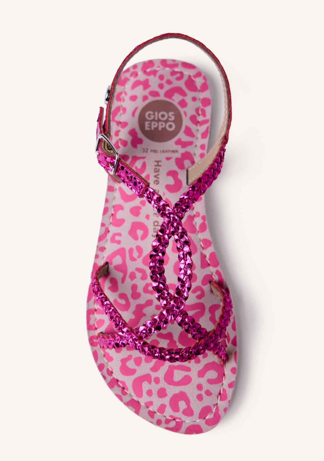 SANDALIAS PIEL TRENZADA BRILLO BODEN