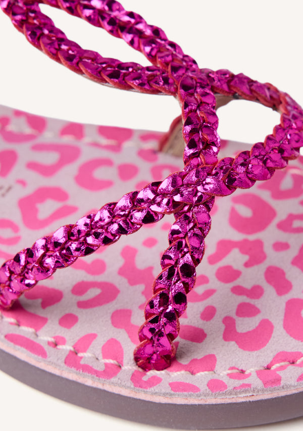 SANDALIAS PIEL TRENZADA BRILLO BODEN