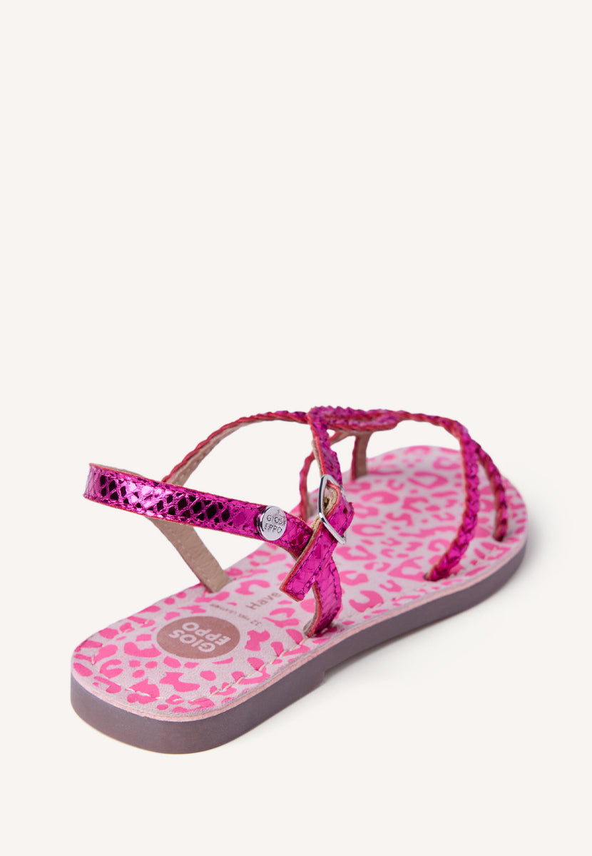 SANDALIAS PIEL TRENZADA BRILLO BODEN