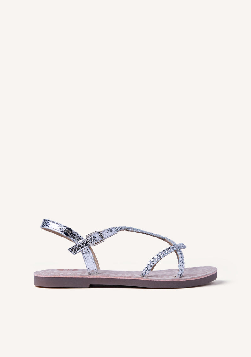 SANDALIAS PIEL TRENZADA BRILLO BODEN