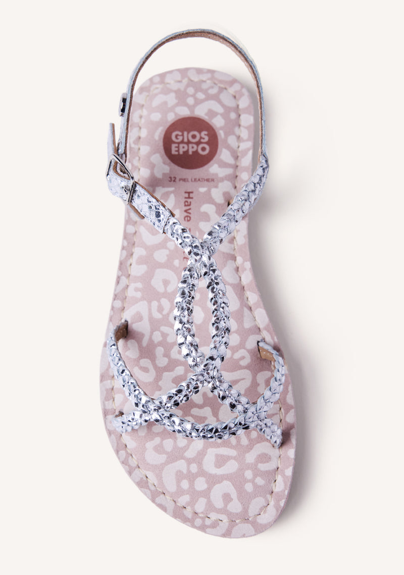 SANDALIAS PIEL TRENZADA BRILLO BODEN