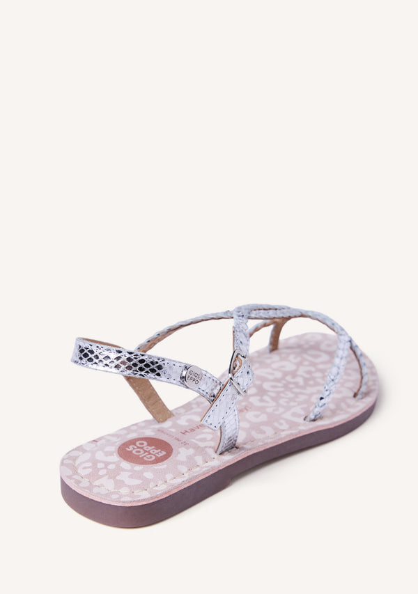 SANDALIAS PIEL TRENZADA BRILLO BODEN