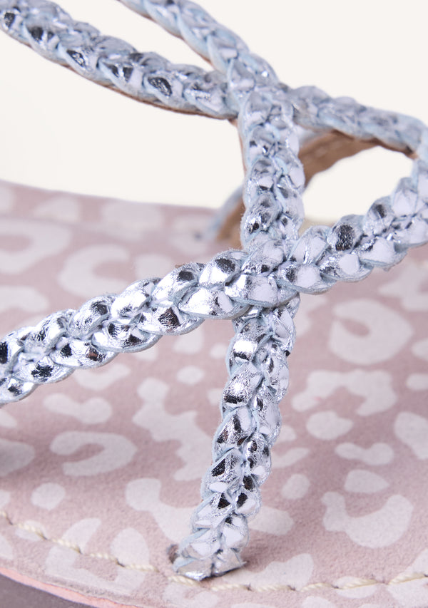 SANDALIAS PIEL TRENZADA BRILLO BODEN