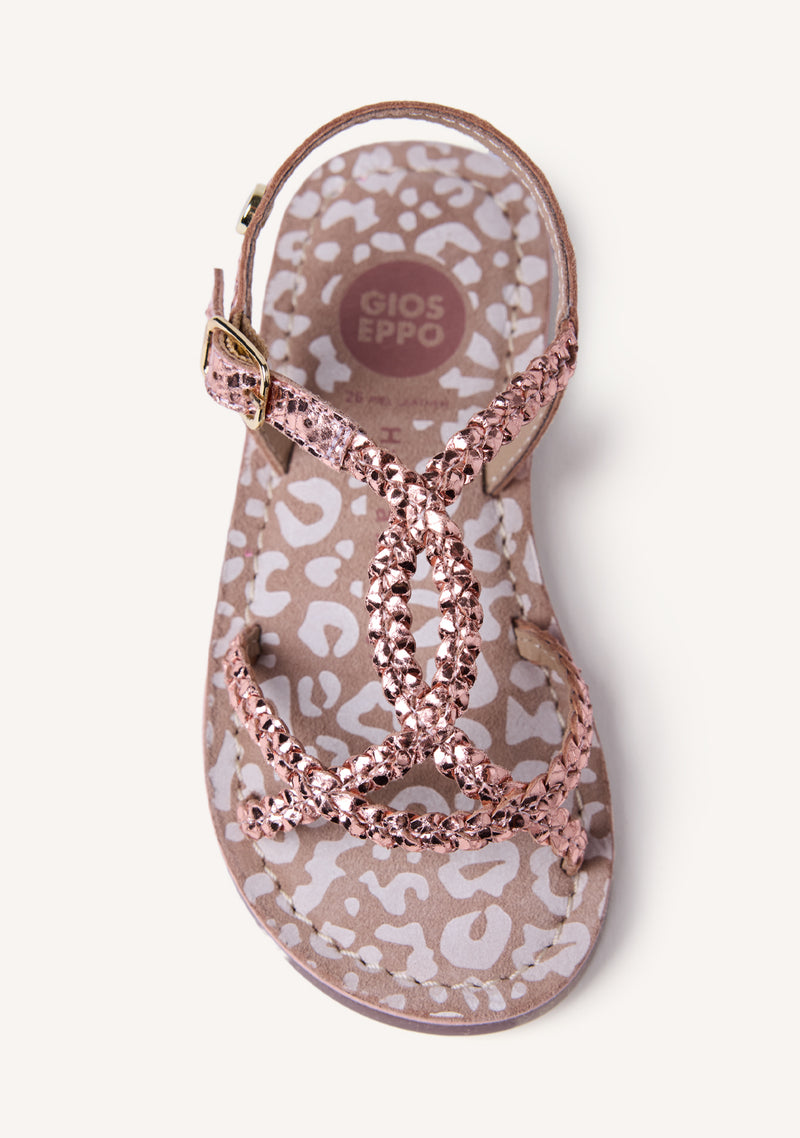 SANDALIAS PIEL TRENZADA BRILLO BODEN