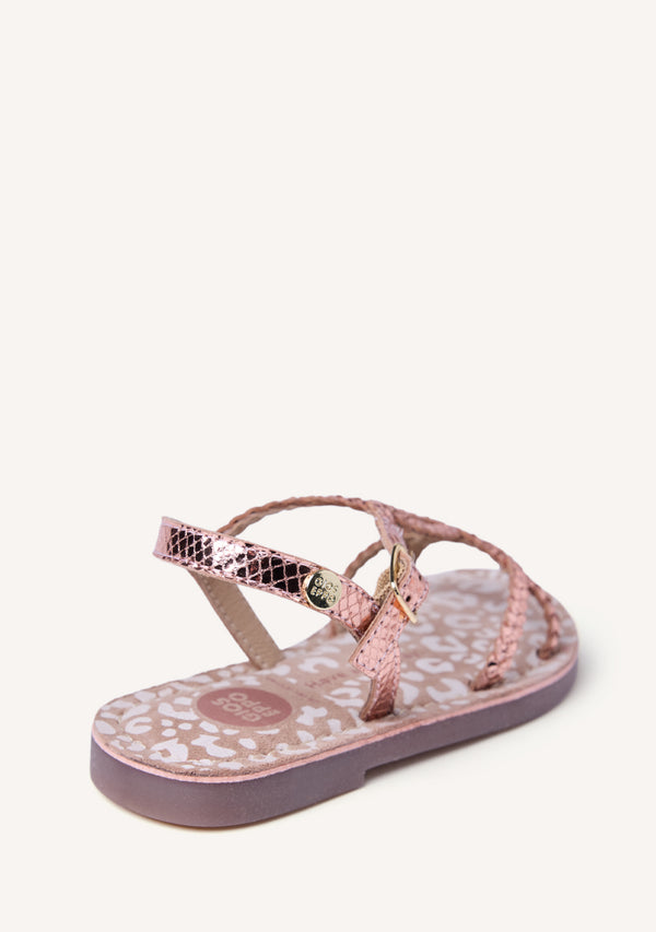 SANDALIAS PIEL TRENZADA BRILLO BODEN