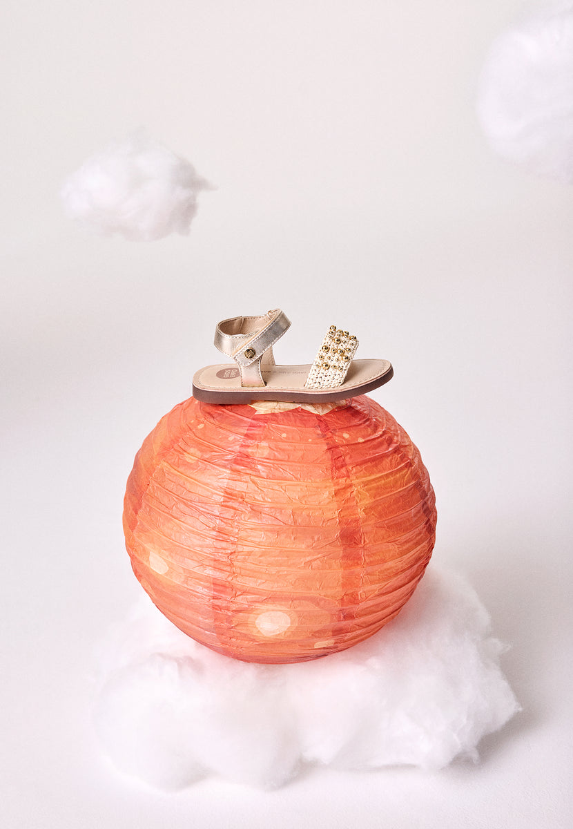 SHINY LEATHER AND RAFFIA SANDALS BROSARP