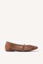 STUDDED LEATHER BALLET FLATS PALAYAN