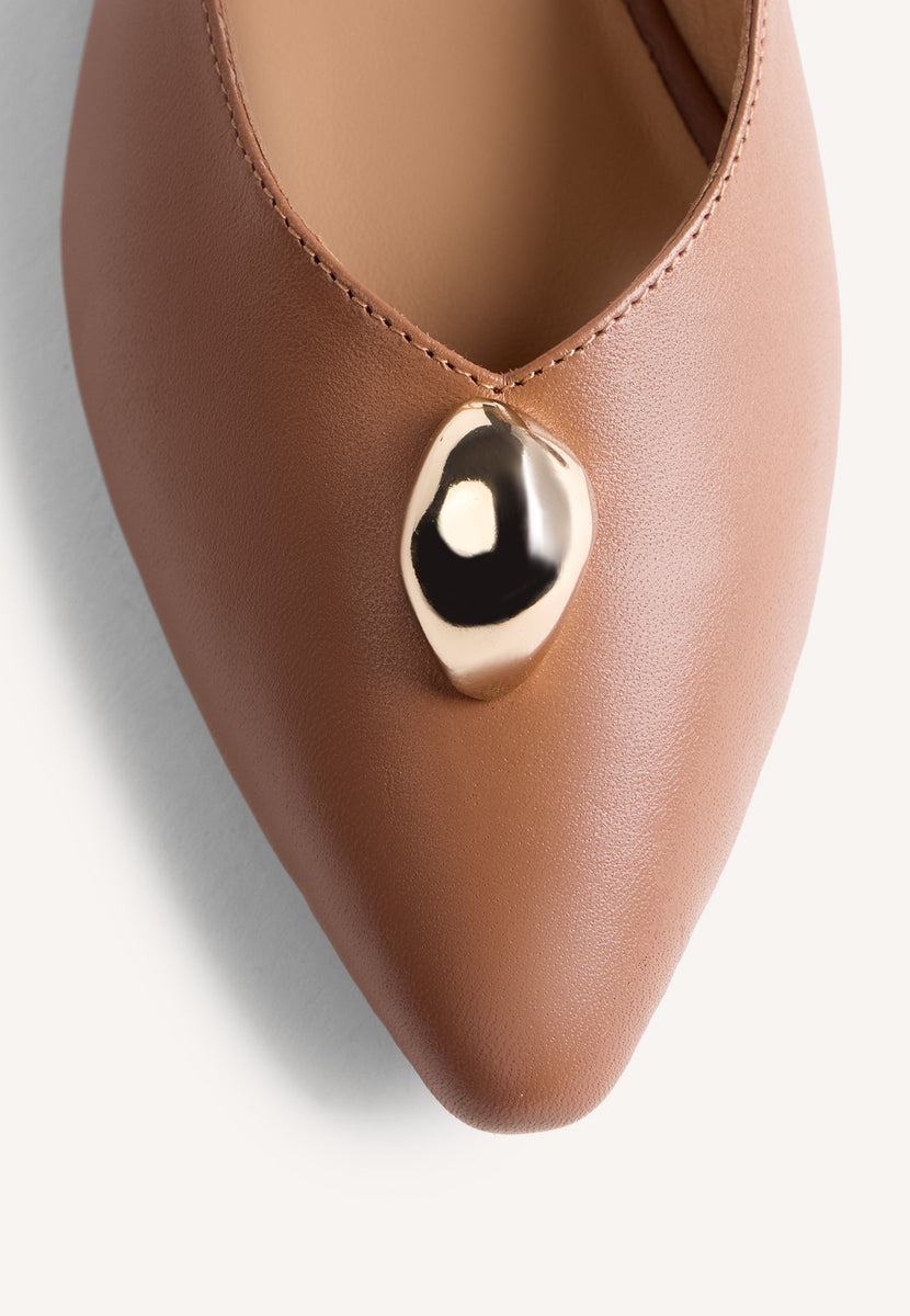 JEWEL LEATHER SLINGBACK BALLET FLATS MUHURU