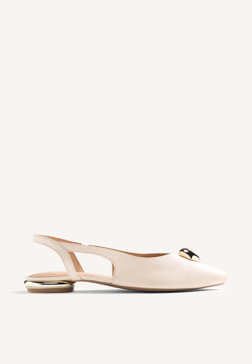 JEWEL LEATHER SLINGBACK BALLET FLATS MUHURU