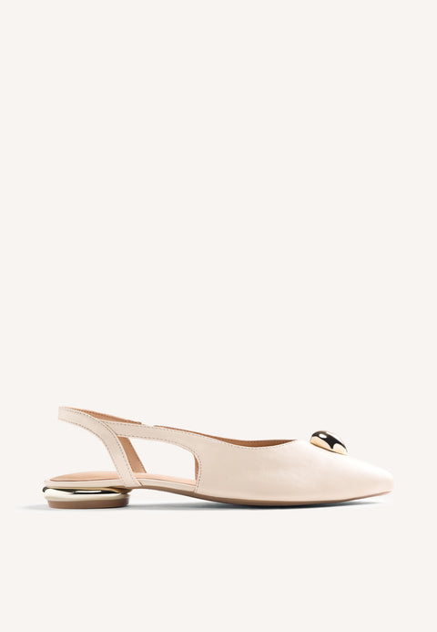 JEWEL LEATHER SLINGBACK BALLET FLATS MUHURU