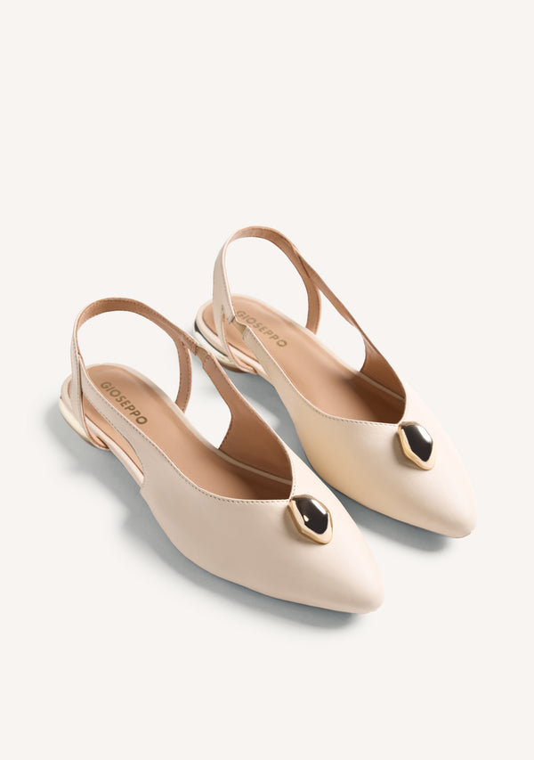 JEWEL LEATHER SLINGBACK BALLET FLATS MUHURU