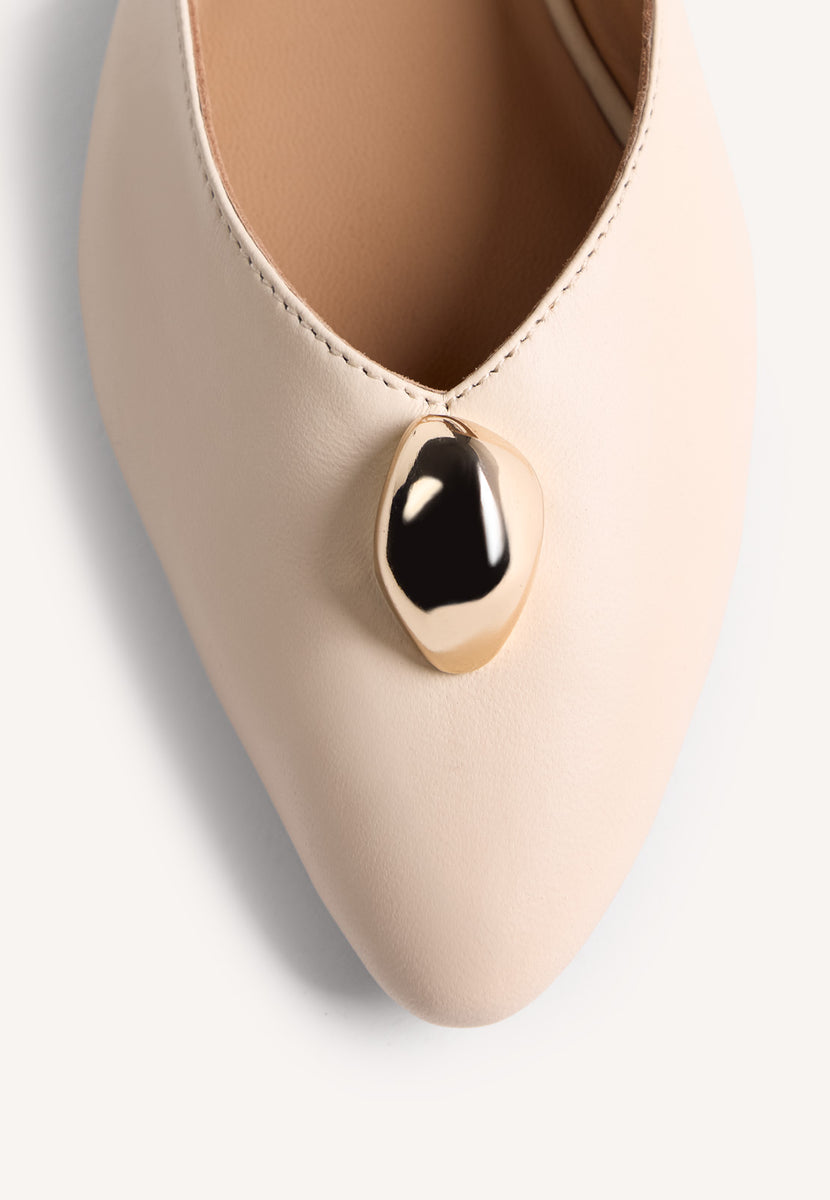 JEWEL LEATHER SLINGBACK BALLET FLATS MUHURU