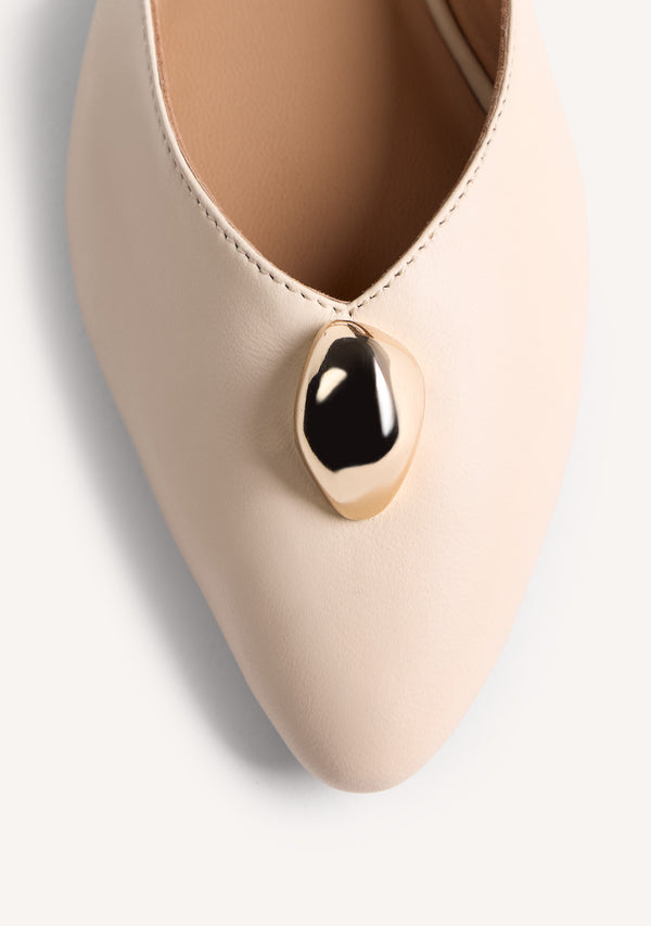 JEWEL LEATHER SLINGBACK BALLET FLATS MUHURU