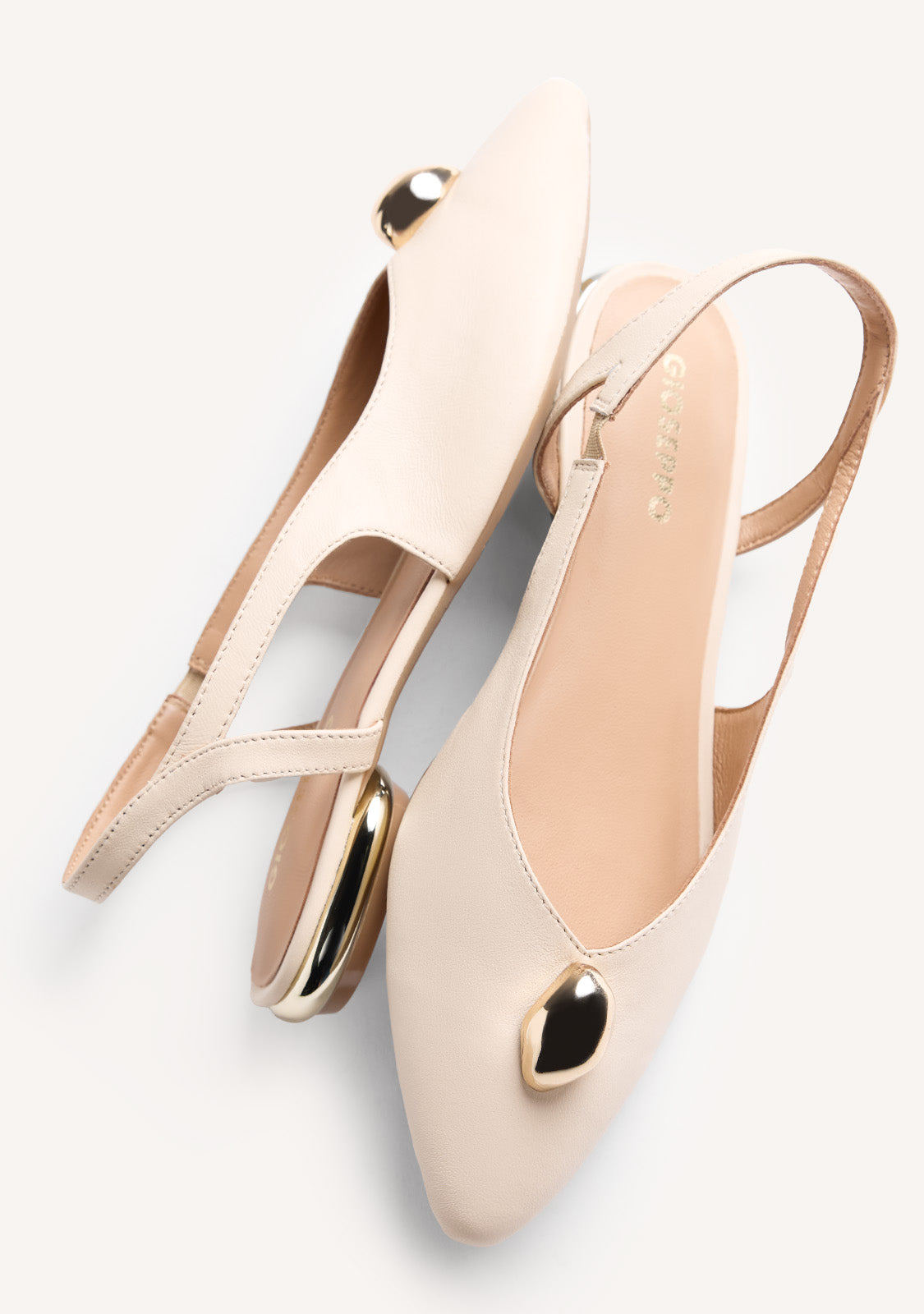 JEWEL LEATHER SLINGBACK BALLET FLATS MUHURU