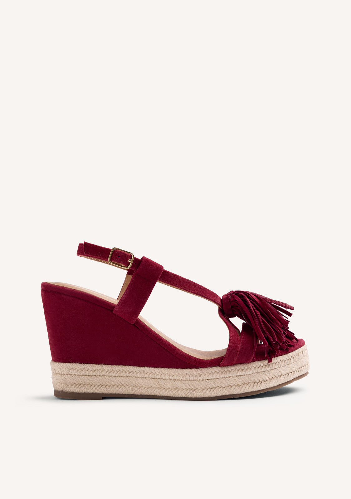 FRINGES LEATHER WEDGE SANDALS KILOSA