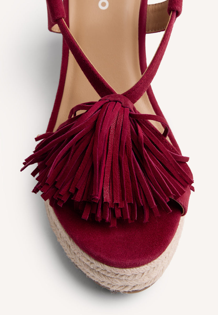 SANDALI ZEPPA PELLE FRANGE KILOSA