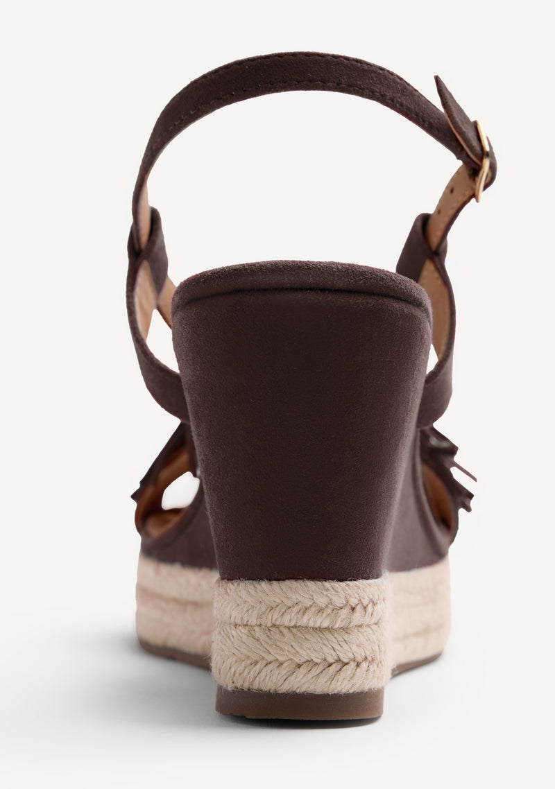 FRINGES LEATHER WEDGE SANDALS KILOSA