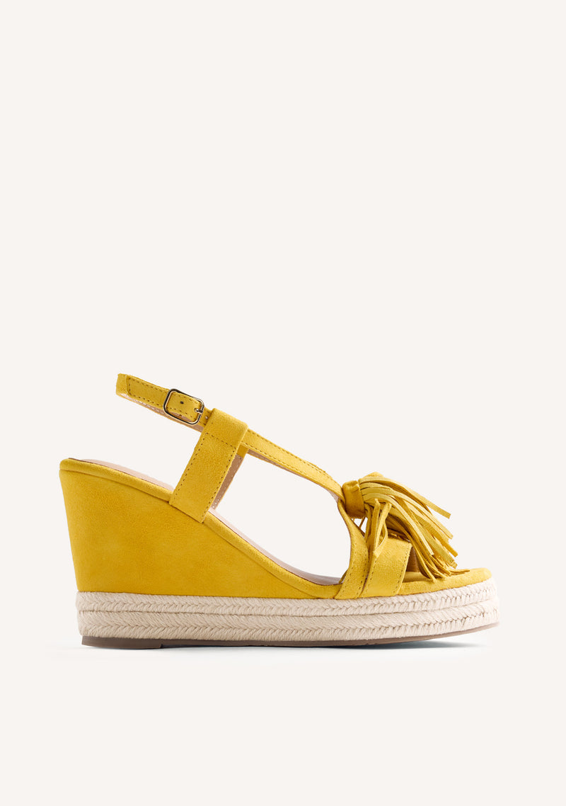 FRINGES LEATHER WEDGE SANDALS KILOSA