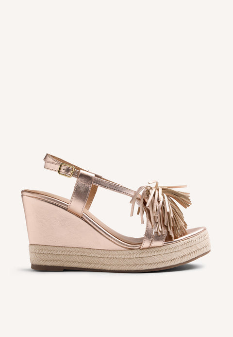 SANDALI ZEPPA PELLE LUCIDA FRANGE KILOSA