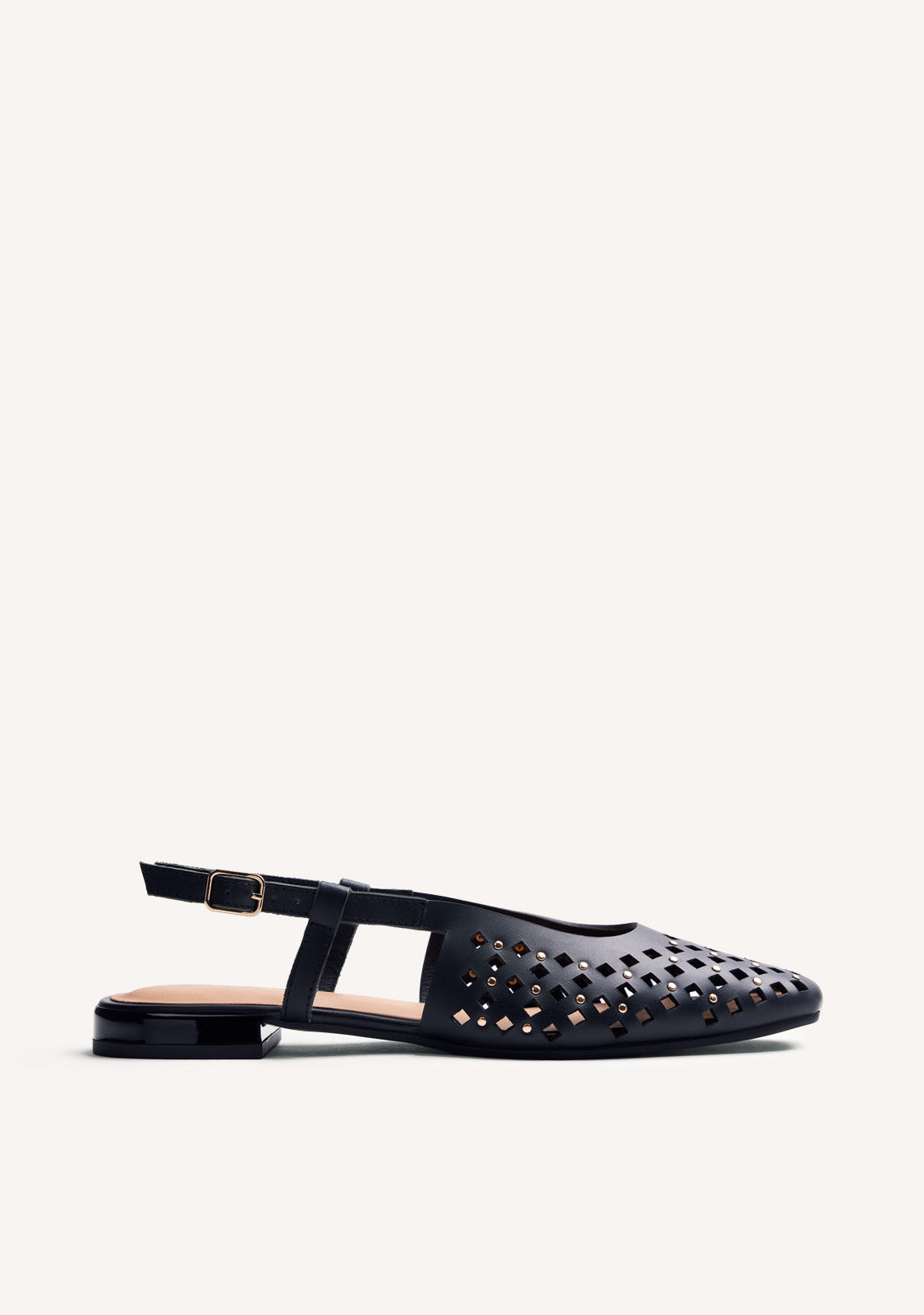 CUT-OUT LEATHER SLINGBACK BALLET FLATS KYAKA